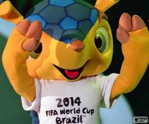 Puzzle Fuleco, η επίσημη μασκότ του Παγκοσμίου Κυπέλλου FIFA 2014 στη Βραζιλία είναι ενός αρμαντίλλο